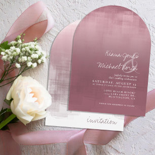 Aquarellreflektionen Hochzeit Mauve Arch ID774 Einladung