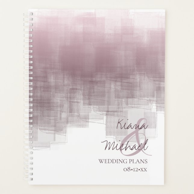 Aquarellreflektionen Hochzeit Mauve ID774 Planer (Vorderseite)