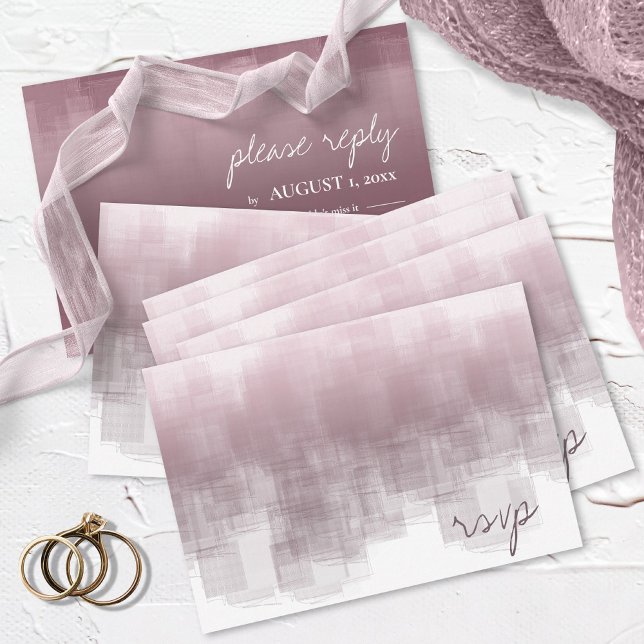 Aquarellreflektionen Hochzeit Mauve ID774 RSVP Karte (Von Creator hochgeladen)