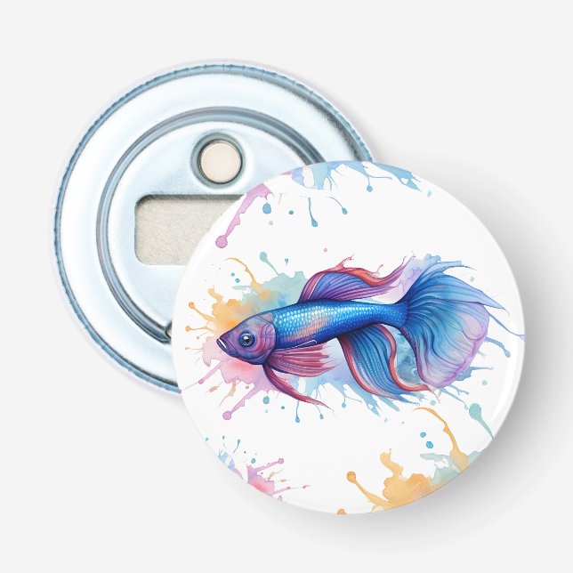 Aquarellreihe: Betta Fish Flaschenöffner (Vorderseite)