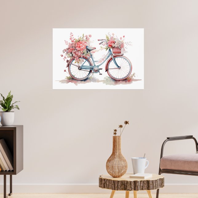Aquarellrosa Bläserrad Poster (Wohnzimmer 3)