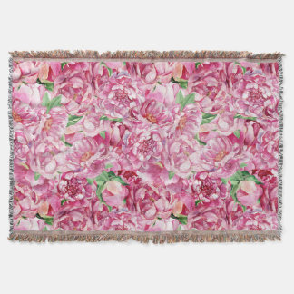 Aquarellrosa-Peonies Decke