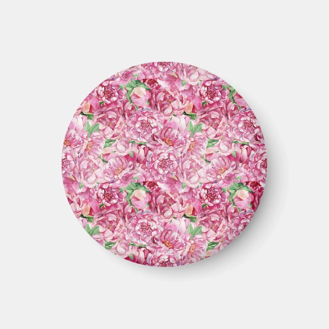 Aquarellrosa-Peonies Magnet (Vorne)