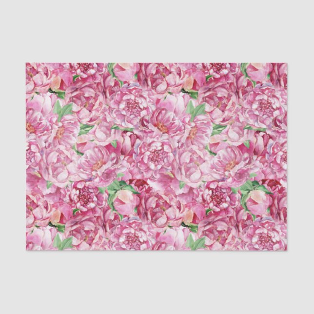 Aquarellrosa-Peonies Seidenpapier (Vorderseite)