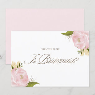Aquarellrosa-Peonies sind meine Junior-Brautjungfr Einladung
