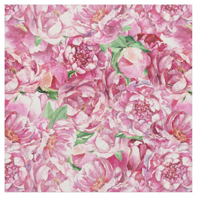Aquarellrosa-Peonies Stoff (Nahaufnahme)