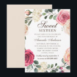 Aquarellrosa Rosen Sweet 16. Blumengarten Einladung<br><div class="desc">Aquarellrosa Rosen Sweet 16 Geburtstagseinladung. Bitte kontaktieren Sie mich,  wenn Sie weitere Informationen benötigen.</div>