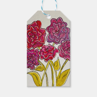 Aquarellrosen des Herzens – Florales Kunstdesign Geschenkanhänger
