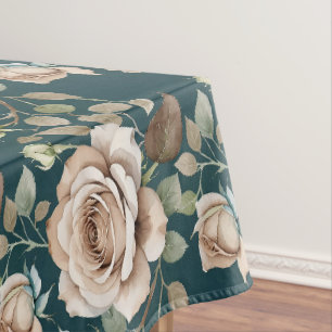 Aquarellrosen in blassen Schattierungen  Tischdecke