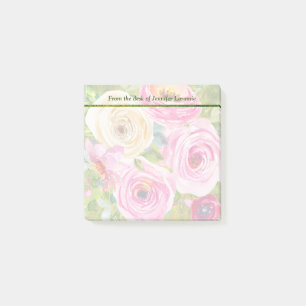 Aquarellrosen in Rosa und Creme Post-it Klebezettel