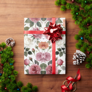Aquarellrosen mit einem sanften romantischen Schim Geschenkpapier