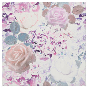 Aquarellrosen und Hortensien. Stoff