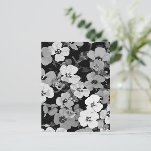 Aquarellrot - Blume 2 Postkarte (Stehend Vorderseite)