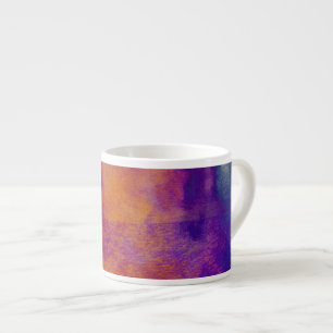 Aquarellrot-gelb-blaue lila Grafik Espressotasse