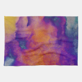 Aquarellrot-gelb-blaue lila Grafik Handtuch