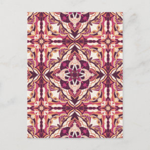 Aquarellrot Red Azulejo Spanish Tile Postkarte