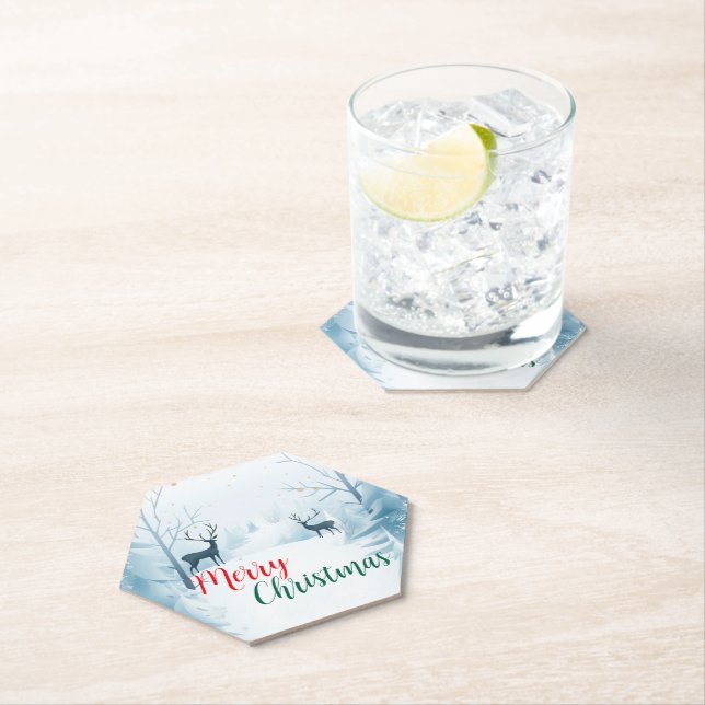 Aquarellrückenbaum merry Xmas Party Untersetzer (Vor Ort)