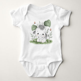 Aquarellsafari Elefant im Babydesign Baby Strampler