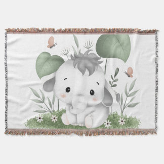 Aquarellsafari Elefant im Babydesign Decke
