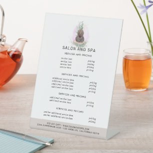 Aquarellsalon Menü Preisliste Pedestzeichen Sockelschild