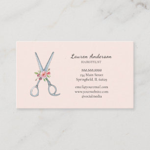 Aquarellschere Frisur Stylist Business Card Visitenkarte