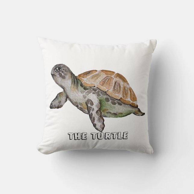 Aquarellschildkröte Kissen (Vorderseite)