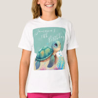 Aquarellschildkröte Ozean Geburtstagsparty T - Shi