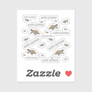 Aquarellschildkröte Rette Natur Aufkleber