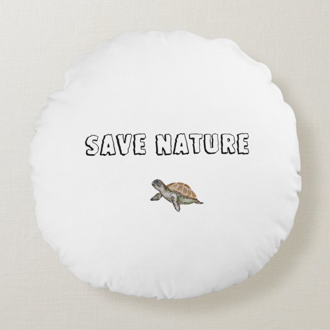 Aquarellschildkröte Rundes Kissen (Vorderseite)