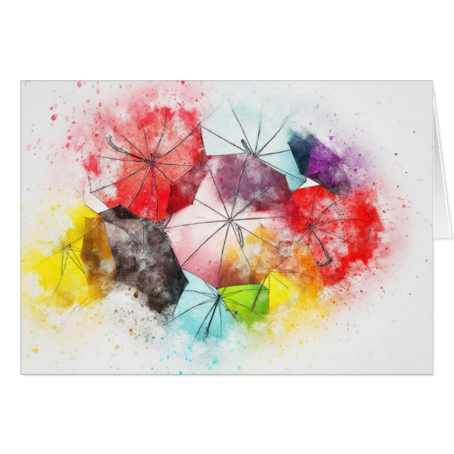 Aquarellschirm Abstraktes Muster (Vorderseite (Horizontal))