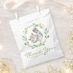 Aquarellschläfer Baby Raccoon Vielen Dank Geschenktütchen
