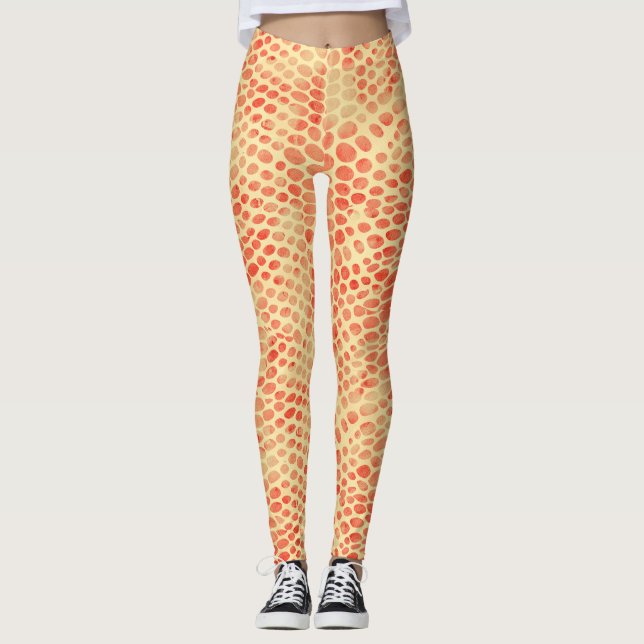 Aquarellschlange Druck Leggings (Vorderseite)