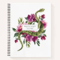 Aquarellschlange und Personalisiertes Blumenblatt