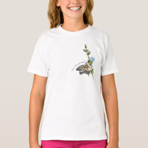 Aquarellschmetterling auf einer Zichorienmauer T-Shirt
