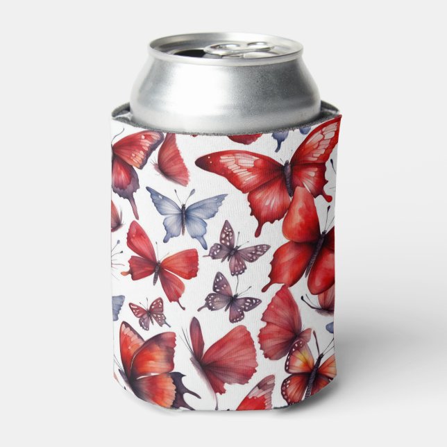 Aquarellschmetterlinge Dosenkühler (Kanne Vorderseite)