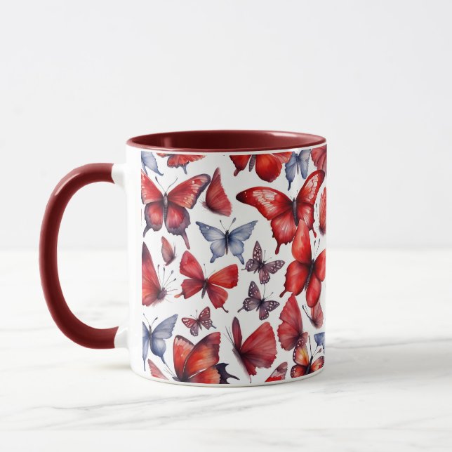 Aquarellschmetterlinge Tasse (Links)