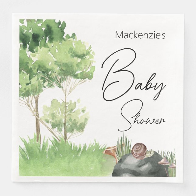 AquarellSchnecke im Park Baby Dusche Serviette (Vorderseite)