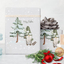 Aquarellschnee Modernes Niedliches Grün Weihnachte