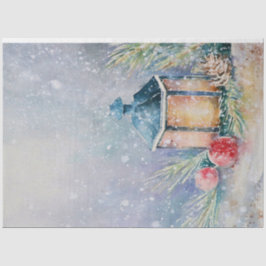 Aquarellschnee Nachtlampe Fir Bauble Weihnachten Seidenpapier