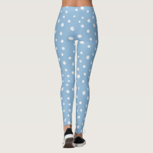 Aquarellschneeflocken Blaues Muster Leggings