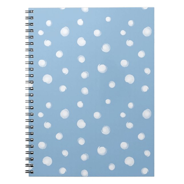 Aquarellschneeflocken Blaues Muster Notizblock (Vorderseite)