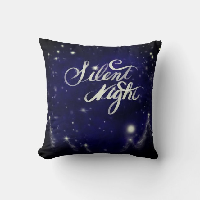 Aquarellschneeszene Weihnachtsthema Kissen (Vorderseite)