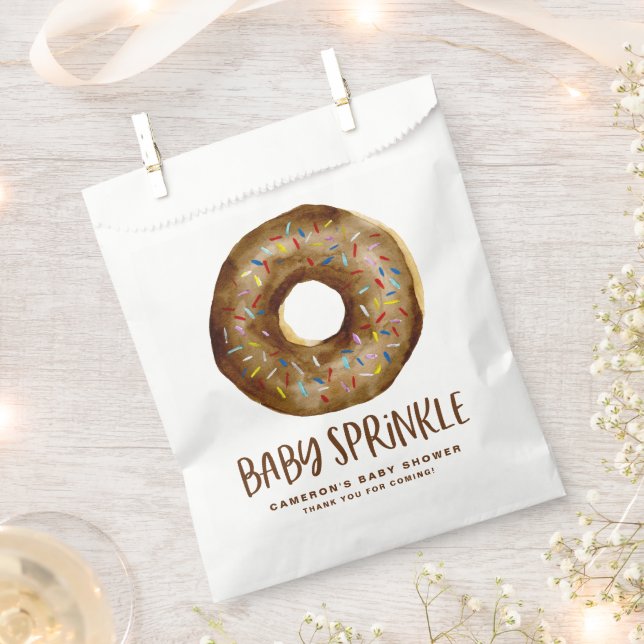 Aquarellschokolade Glazed Donut Baby Sprinkle Geschenktütchen (Ausgeschnitten)