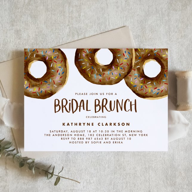 Aquarellschokolade Sprinkle Donuts Bridal Brunch Einladung (Von Creator hochgeladen)