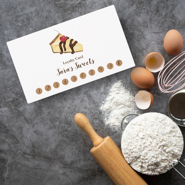 Aquarellschokolade Treuekarte (Indulge in loyalty rewards with our Watercolor Chocolate Cheesecake Loyalty Card!)