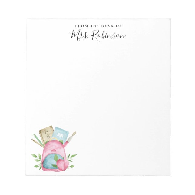 Aquarellschule Bag Buch Apple Stift Lehrer Notizblock (Vorderseite)