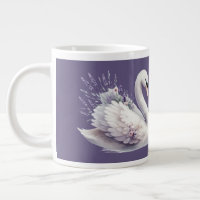Aquarellschwan mit Lavender Florals