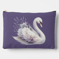 Aquarellschwan mit Lavender Florals