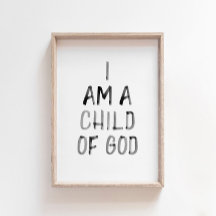 Aquarellschwarz Ich bin ein Kind Gottes drucken