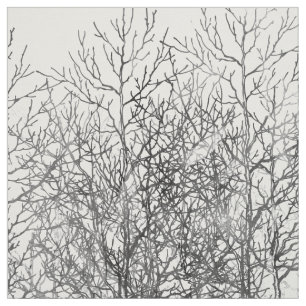 Aquarellschwarzweiss-Baumastmuster Stoff